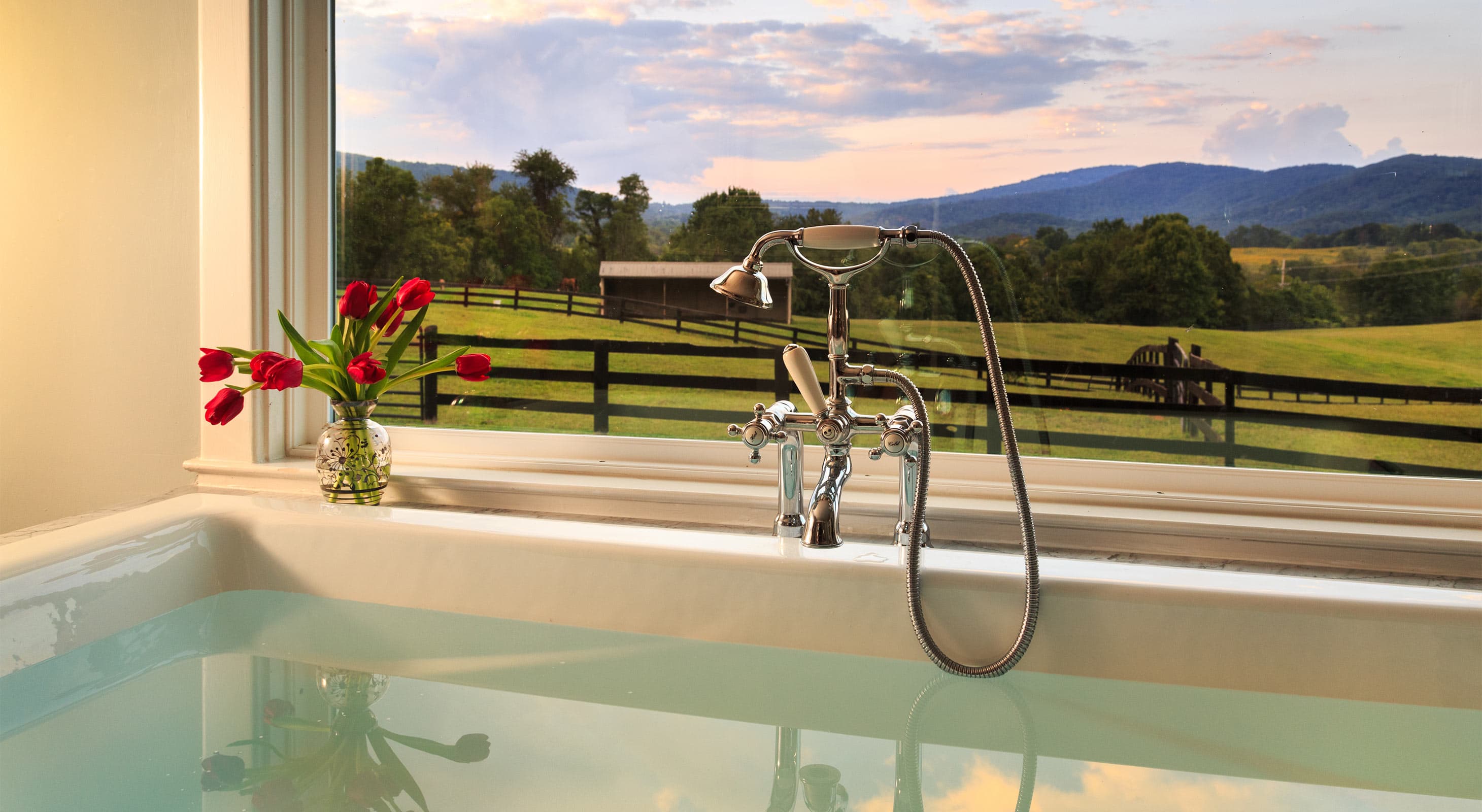 Bathtub with a view in the Windsor Suite